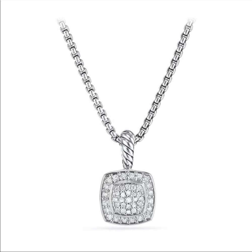 David Yurman Petite Albion Pendant Necklace with Pavé Diamonds $995+tax! New